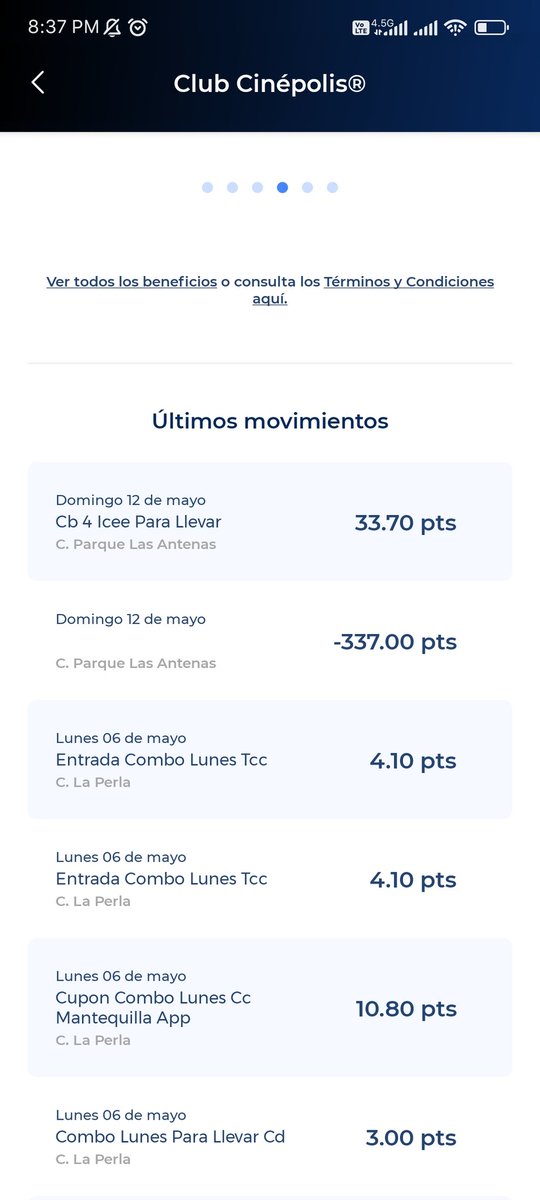 ElCharloss's tweet image. Ojo si van a #Cinepolis y son parte de #ClubCinepolis voy cada semana y al fin de año gasto mis puntos. Ayer me di cuenta que usaron mis puntos en un @Cinepolis de CDMX al parecer está pasando a varios y suena a algún empleado(s)  que se chingaron la info de usuarios.
