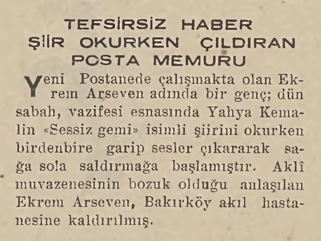 Yeni Adam, no. 612 (11 Aralık 1947).