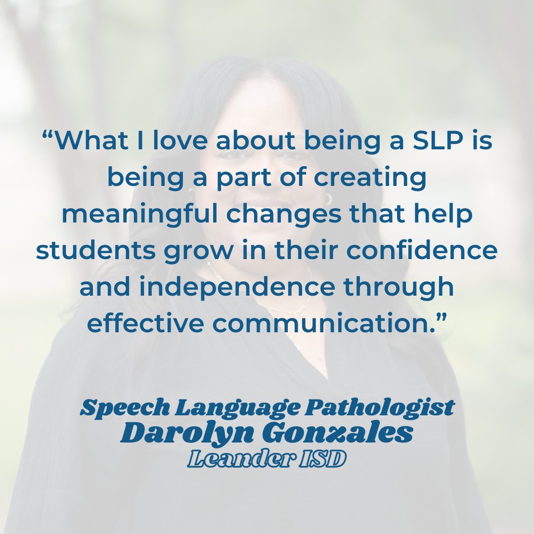 #1LISD Speech Language Pathologist Darolyn Gonzales serves students at @VistaRidgeHS, @CPHS_TWolves & @HenryHawksLISD. 'I'm proud to work in LISD where SLPs support each other to meet the needs of the students & families to achieve their communication goals!' #NoPlaceLikeLISD