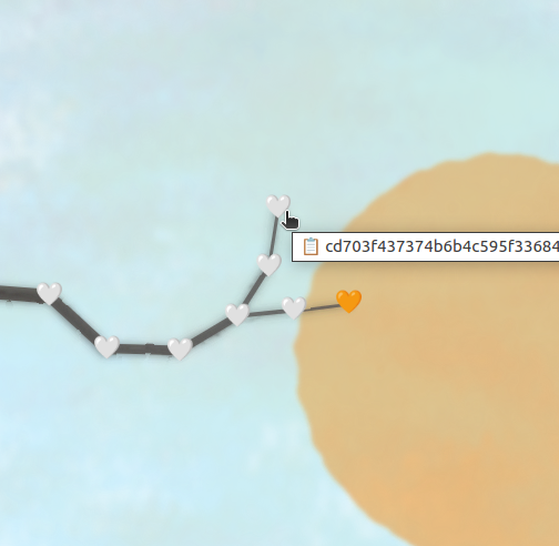 ZedZeroth's tweet image. How do you grow #BitcoinBonsai via #modscription? I chose an existing branch (Image 1) and inscribed a 🧡 emoji as its child. The extended branch was visible as soon as the transaction confirmed (Image 2). Next I inscribed a ↔️ emoji to push the new branch further left (Image 3).