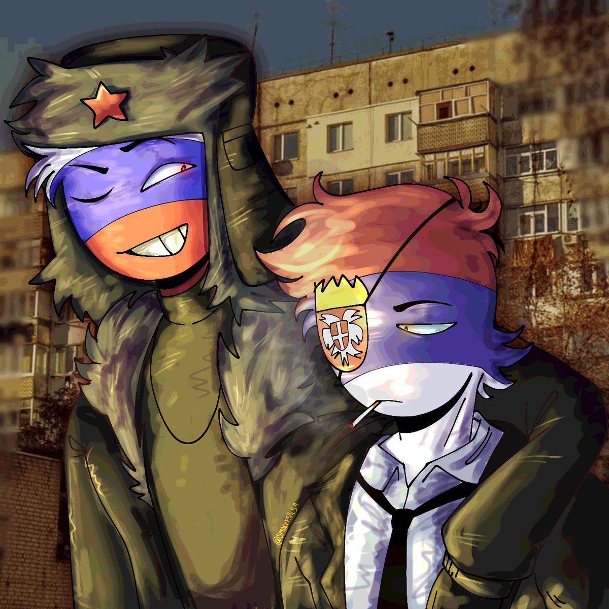Sorry for being inactive, i couldn't post or finish many drawing because of school 

#countryhumans
#countryhumansSerbia
#countryhumansRussia
