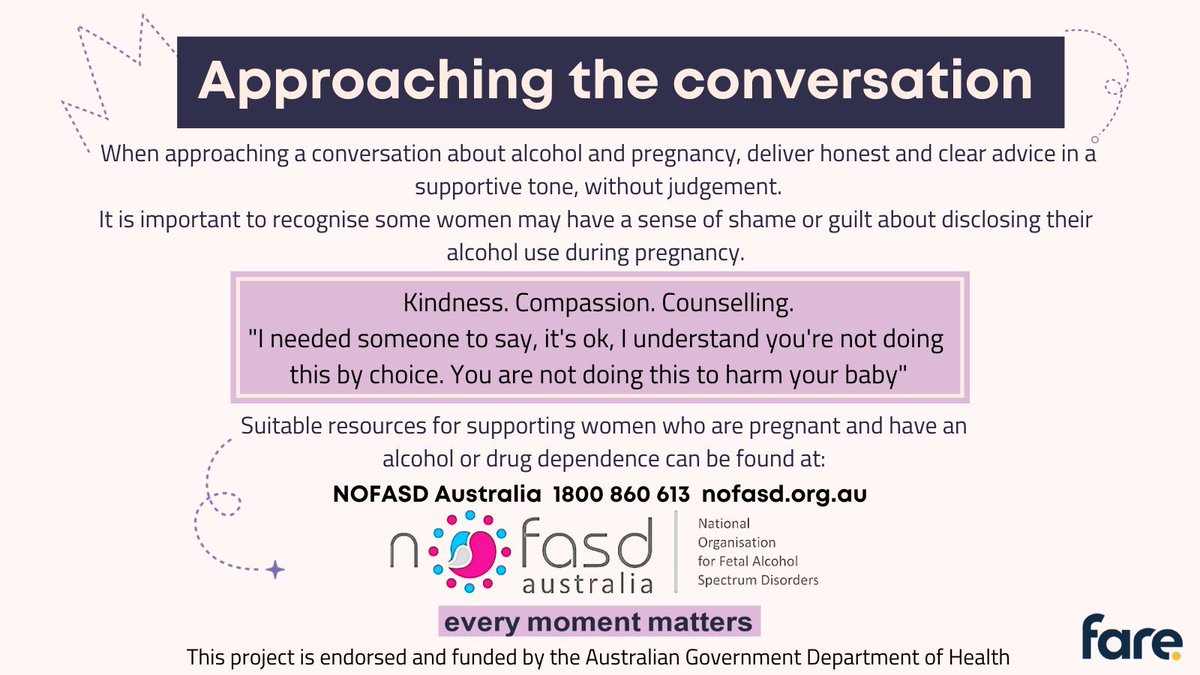 Work in the alcohol and other drugs sector? Check out the tailored resources on alcohol and pregnancy developed by NOFASD Australia: buff.ly/3JV3JdV #alcohol #pregnancy #FASD #FetalAlcoholSpectrumDisorder