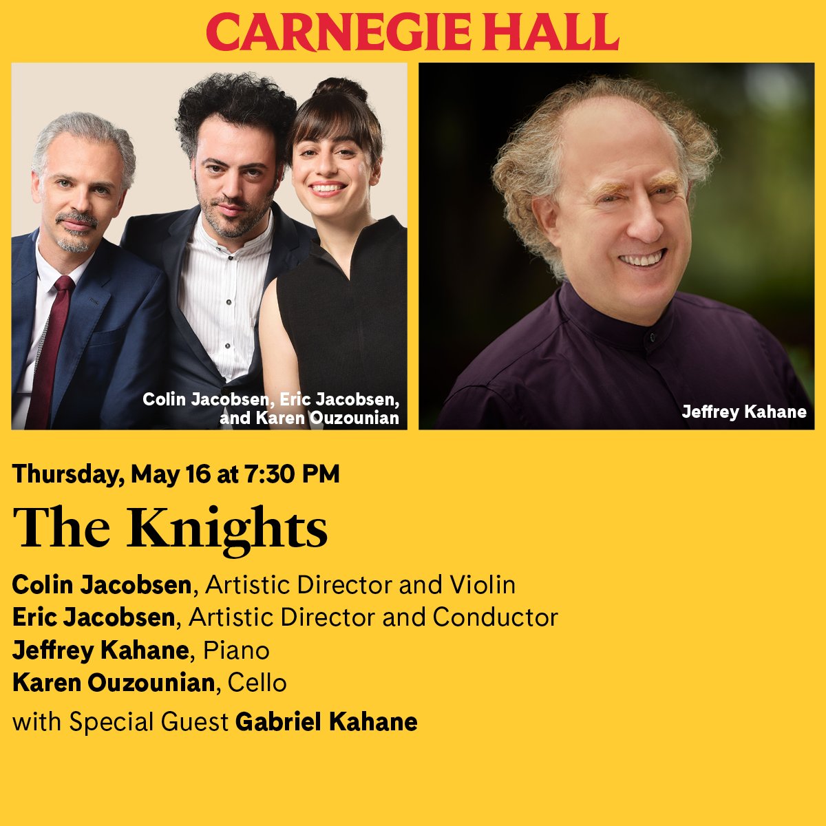 Don't miss The Knights at Carnegie Hall on May 16th! Prepare to be swept away by a fantastic night of classical music featuring Jessie Montgomery, Gabriel Kahane, and Mozart. Grab your spot now and let The Knights cast their spell on you live! t.dostuffmedia.com/t/c/s/142359