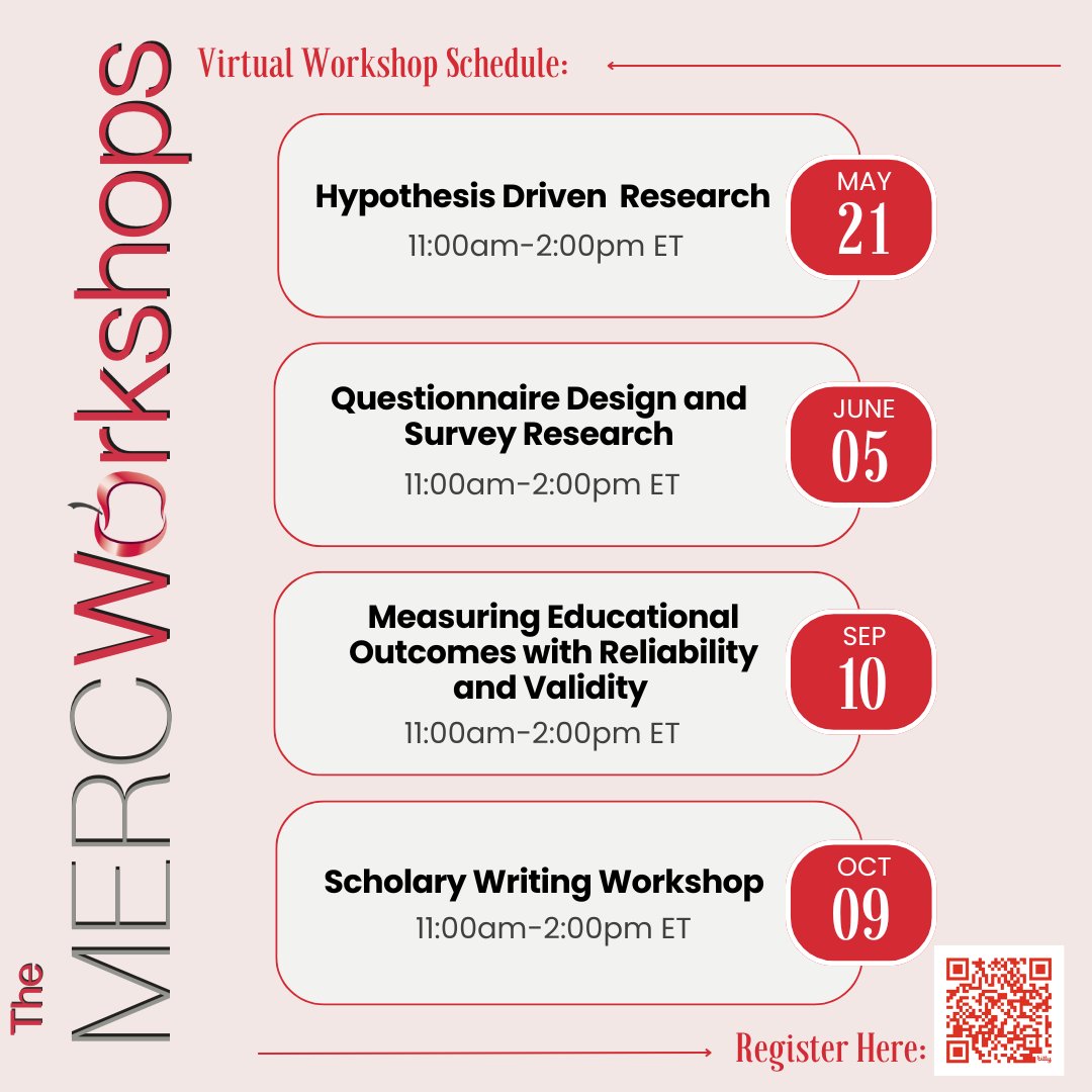 Calling all faculty, fellows, and residents! Ready to boost your educational research skills? Join us for The MERC Workshops! Dive into medical education research, collaborate, and network with seasoned educators. Limited spots available so register early! bit.ly/3ylTZaU