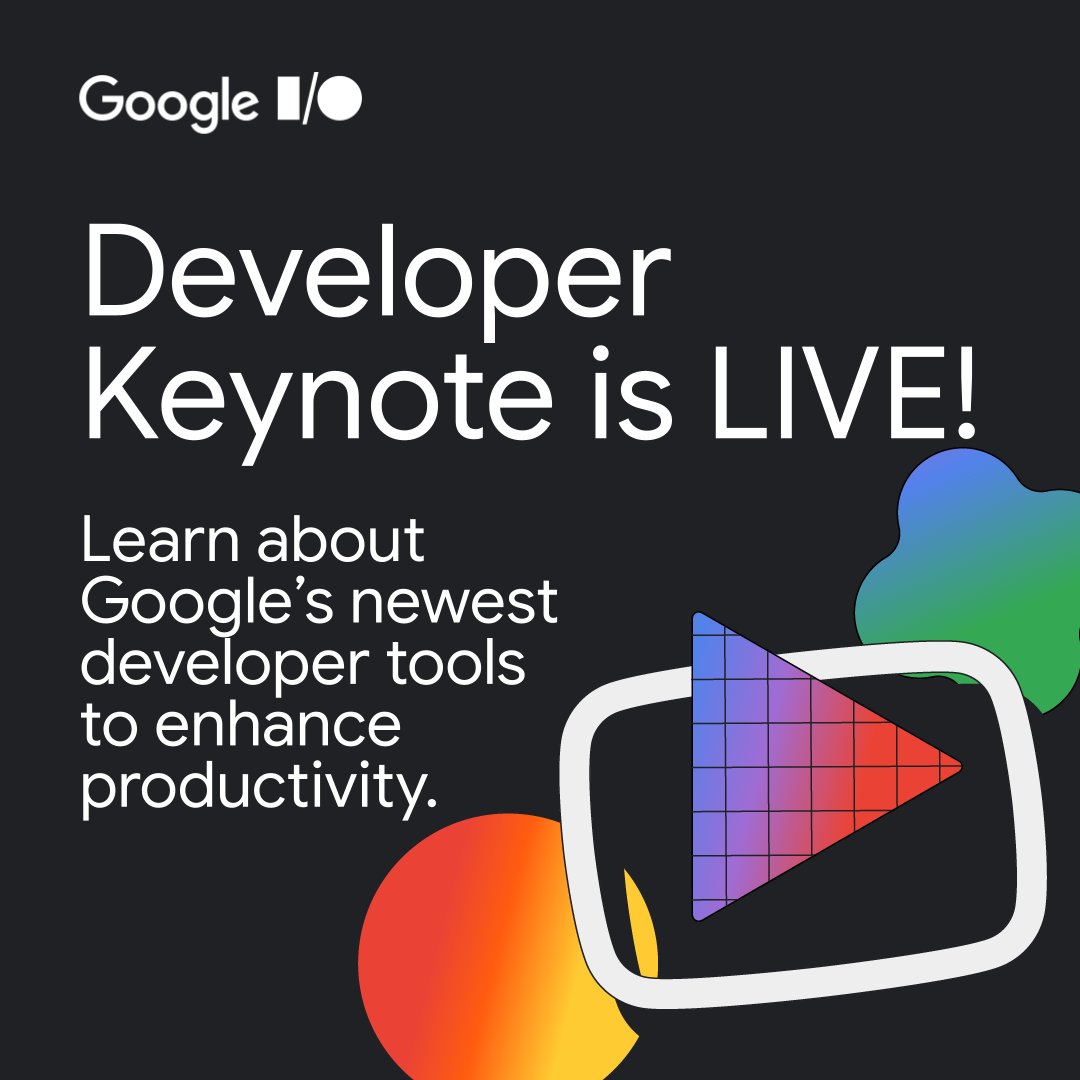 Ready to grow your skills on the latest and greatest of all things Google? The dev keynote at #GoogleIO is now LIVE! 

Don't miss out 🔴➡️ goo.gle/3JZoOVb