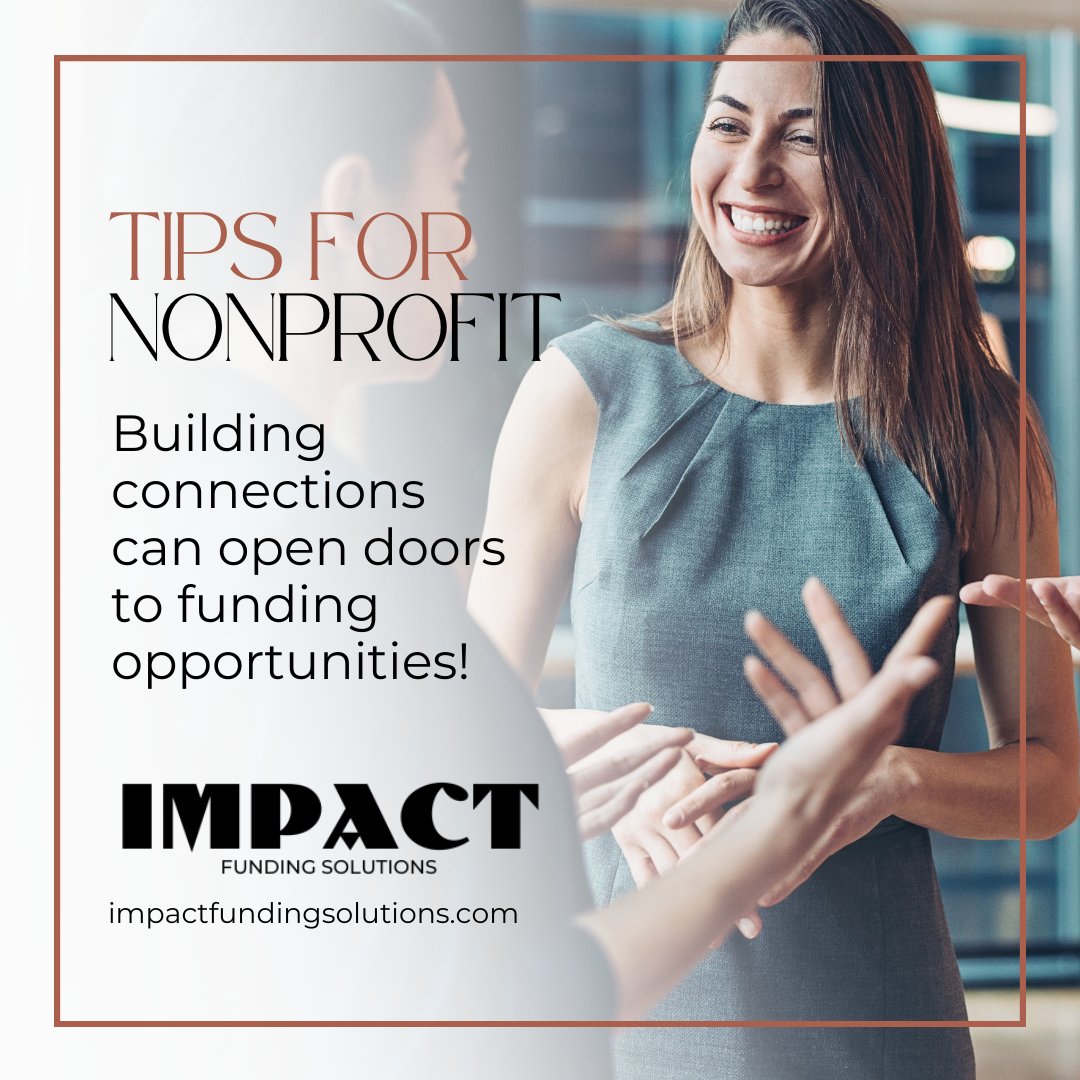 Seeking grants for your nonprofit? Start by building strong relationships. Engage on social media and reach out for informational interviews. Building connections can open doors to funding opportunities! 

If you need assistance let's connect! impactfundingsolutions.com