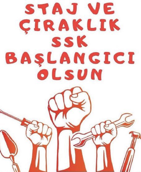 💯ÇALIŞTIK EMEK VERDİK HAKKIMIZI İSTİYORUZ ‼️

HAK VERİLMEZ ALINIR✊

Çırak Stajyer Pişman 

#MeslekOkullarınaTeşvikTamSigortaylaOlur