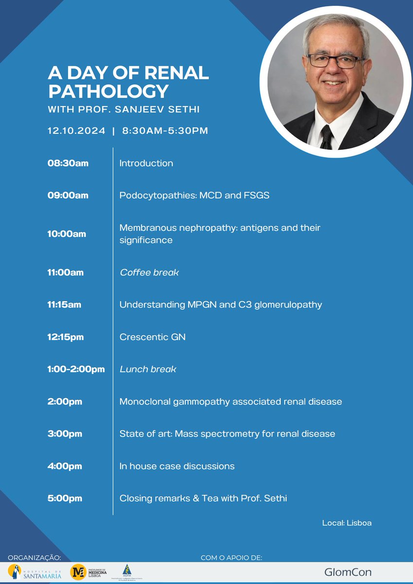 @SethiRenalPath is coming to Lisbon for 'A day of renal pathology' Inscrevam-se já!
