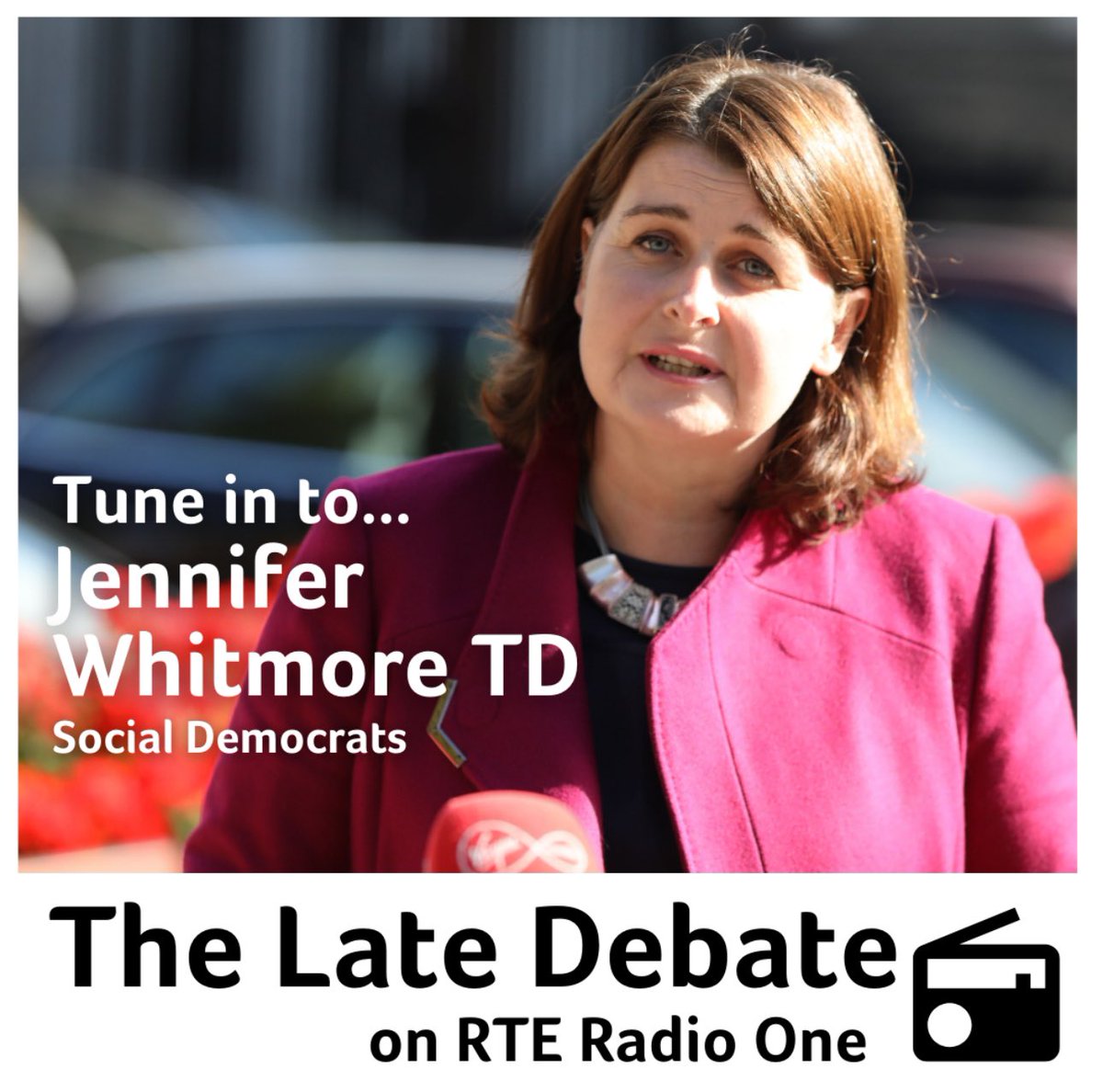 Coming up on @LatedebateRTE, @WhitmoreJen is joining the show. Tune in from 10pm 📻