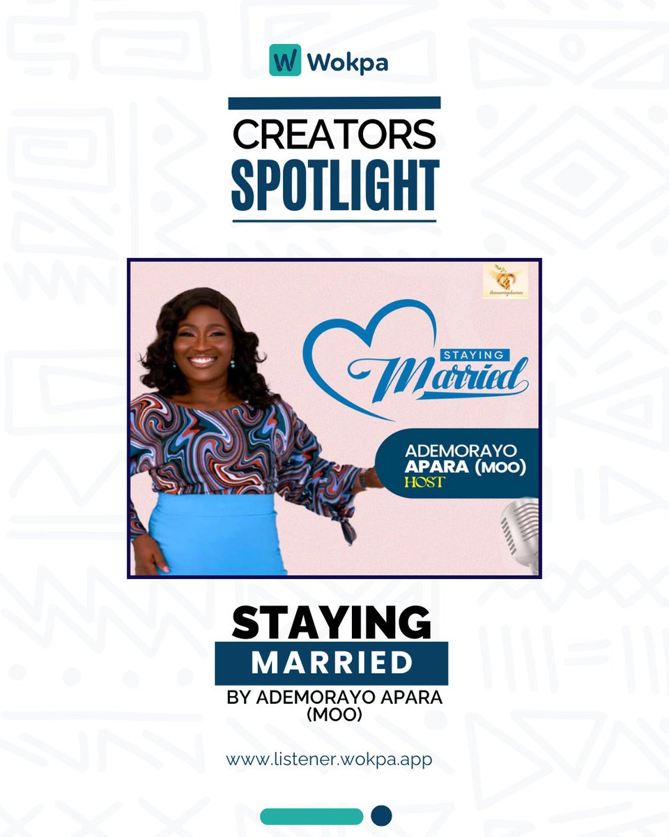 Our Creators Spotlight is Staying Married by ADEMORAYO APARA (MOO)

Love is beautiful, but marriage? Well, marriage takes work. That's where our amazing creator, Moo (Ademorayo Apara), comes in!  Her podcast, Staying Married,