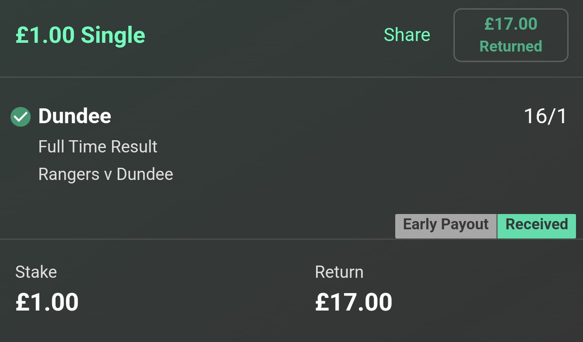 A tiny positive is that Bet 365 have their 2 Goals Ahead Early Payout. Congratulations to St Mirren.