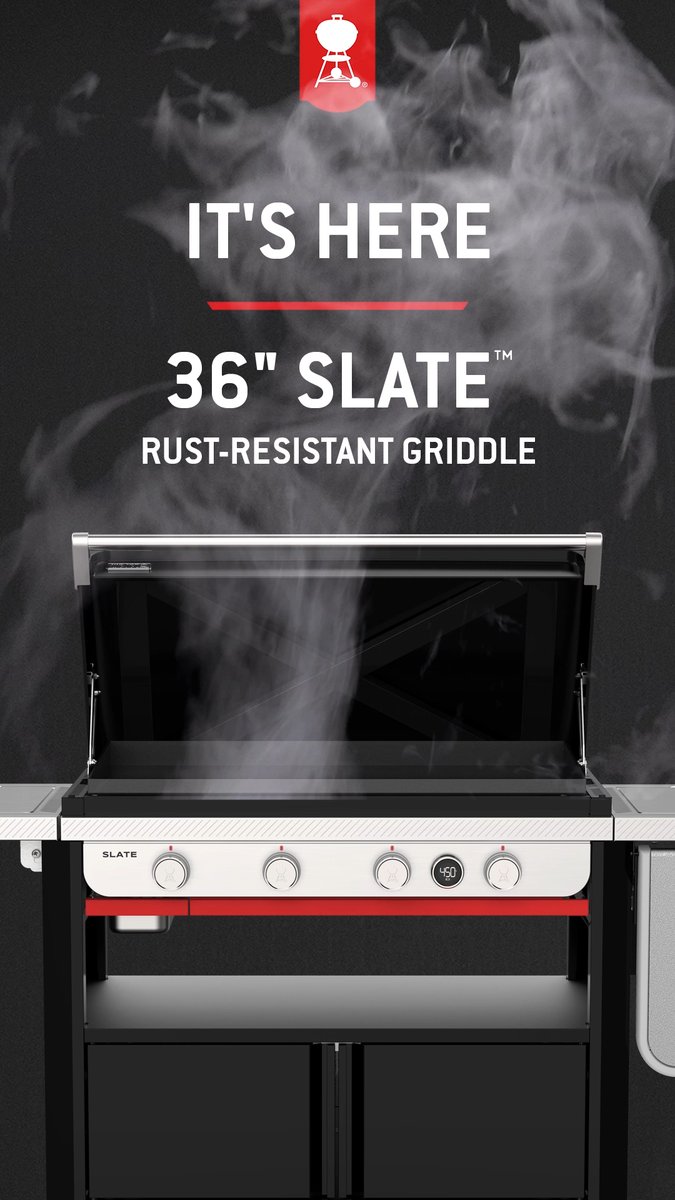 IT'S HERE! 🔥 Shop the Weber 36' Slate™ Rust-Resistant Griddle Today >> bit.ly/4ajL3zZ