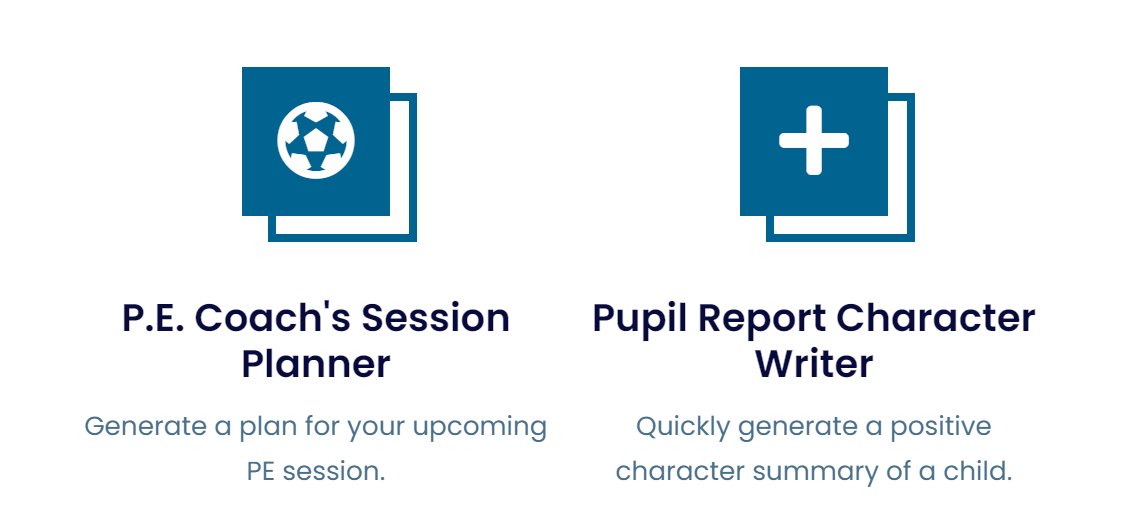 A couple of new tools! The PE Coach's Session Planner will help both seasoned PE teacher's as well as those less confident planning and delivering their sessions.  The Pupil Report Character Writer is a great companion tool for the Report Writer!🚀