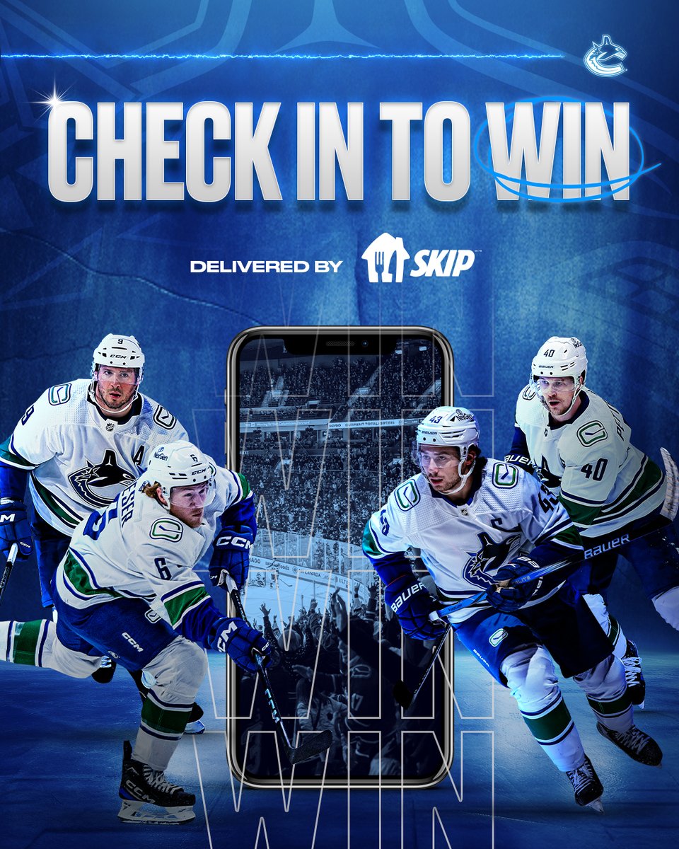 Check in for your chance to win this round's prize $250 to spend at @SkipTheDishes! CHECK IN | canucks.com/skip