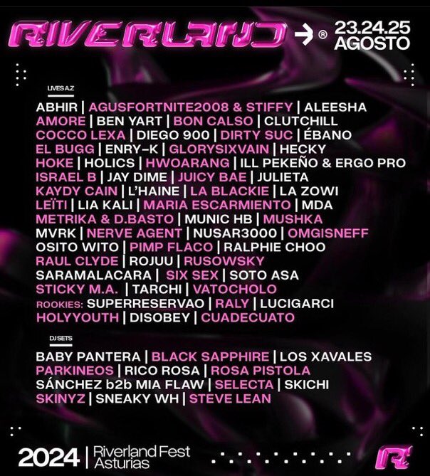 nos vemos este verano por el RIVERLAND 😤😤😤