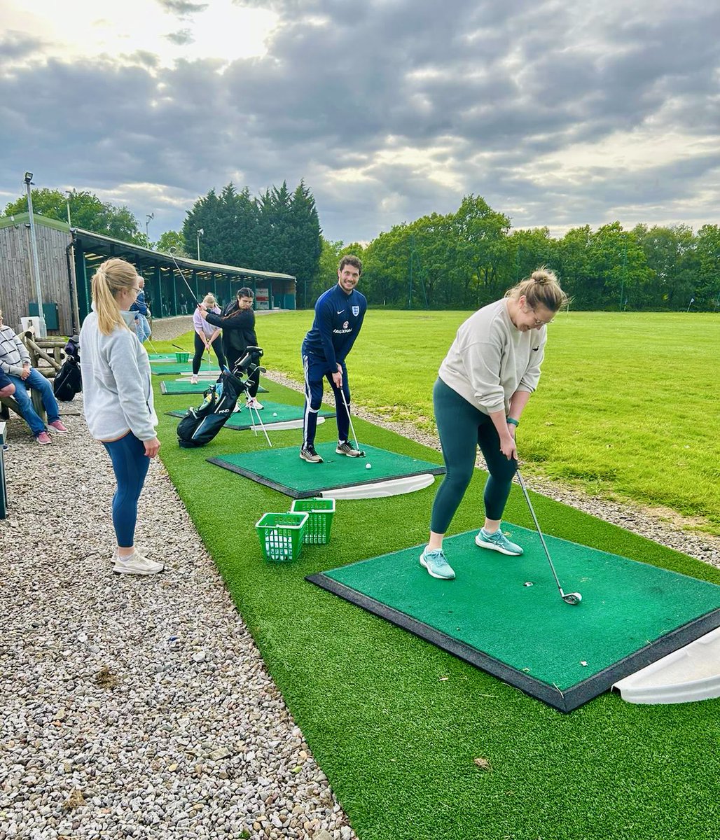 Some post work therapy team bonding at the driving range! Lighter evenings, fresh air and exercise are great to boost mental health and wellbeing! #MentalHealthAwarenessWeek