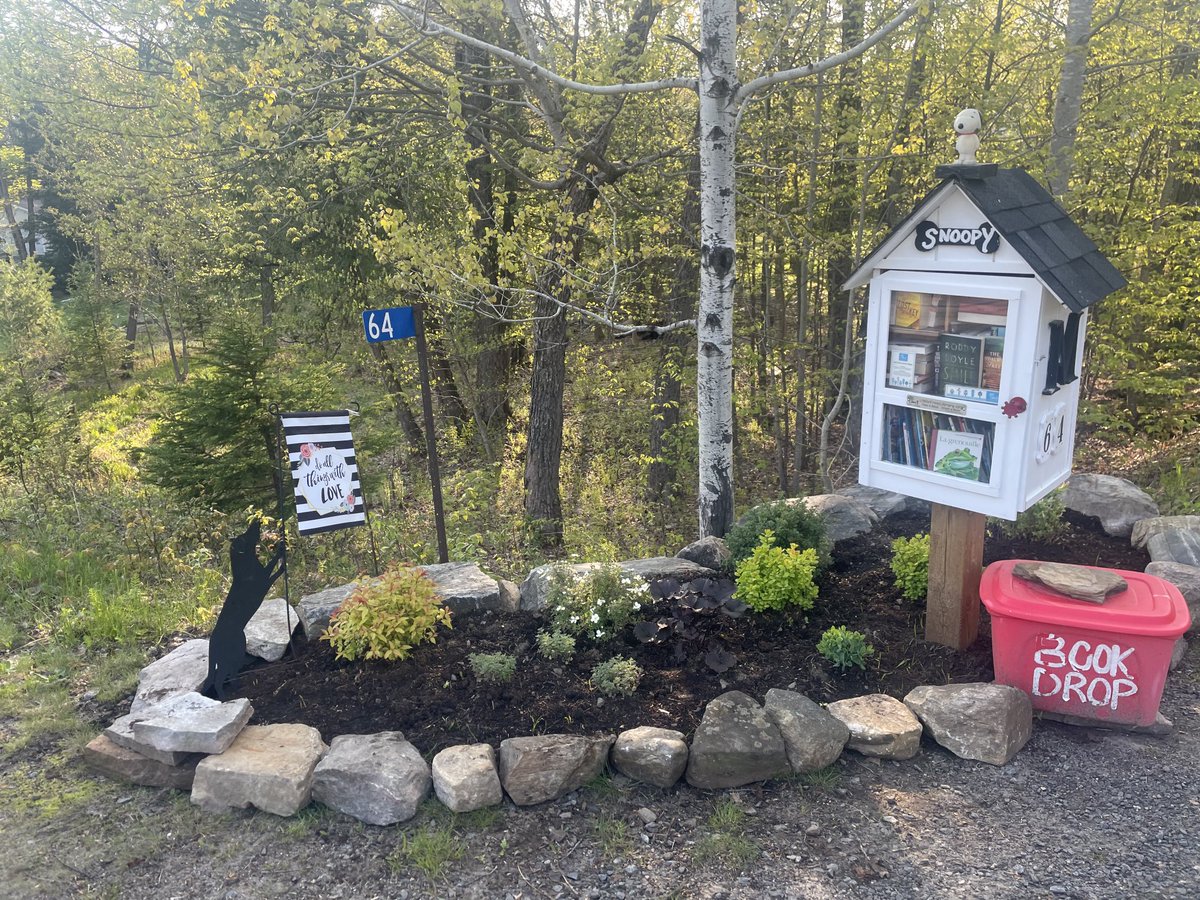 Happy #LFLweek May 12-18th!! 📚 Our #littlefreelibrary “Snoopy”, charter #131928 is undergoing a garden reno to make it even more visitor friendly! Stop by, take a book, share a book exchange a book! ⁦@townhuntsville⁩ ⁦@Muskoka411⁩ 📚🤗