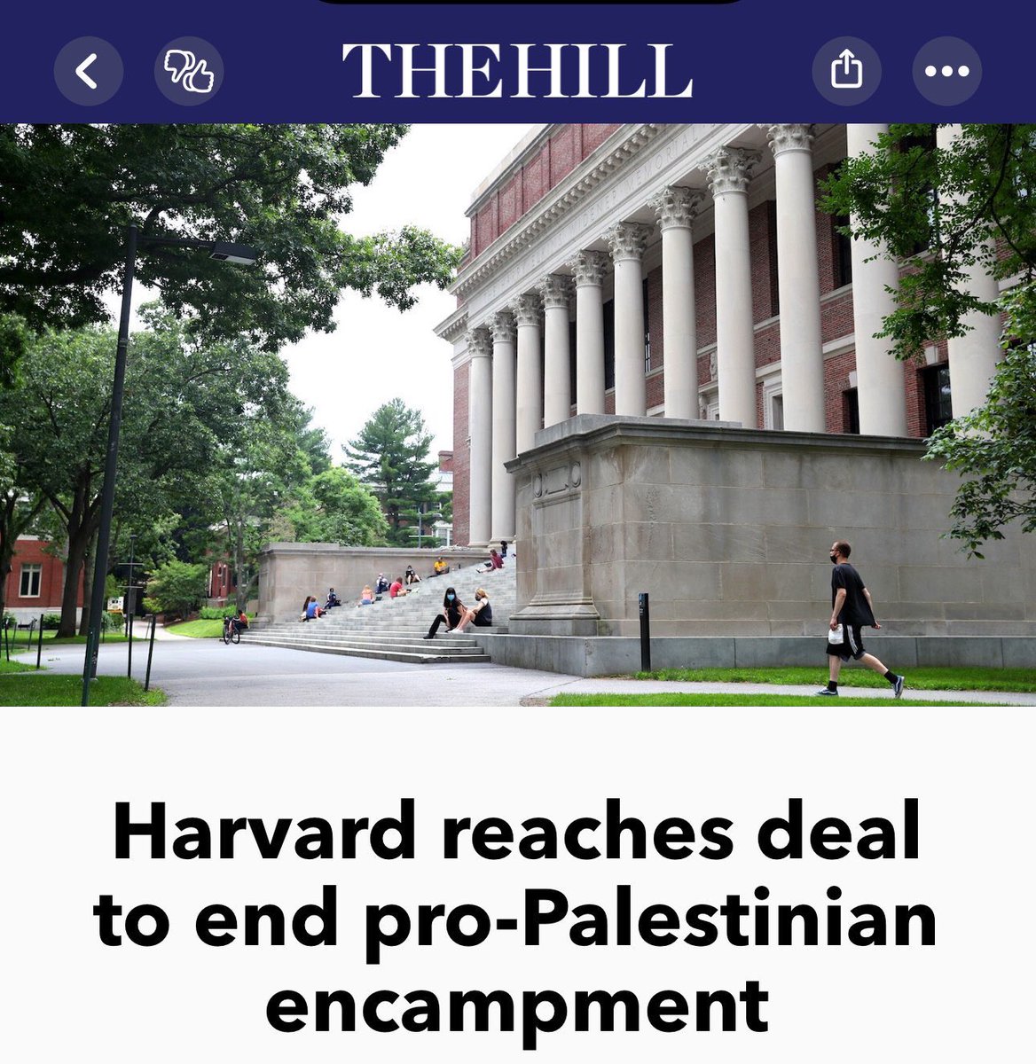 As an alumnus, I’m dismayed by Harvard’s pandering to the fringe and its willingness to tolerate the pervasive antisemitism. This is a moral and institutional failure.