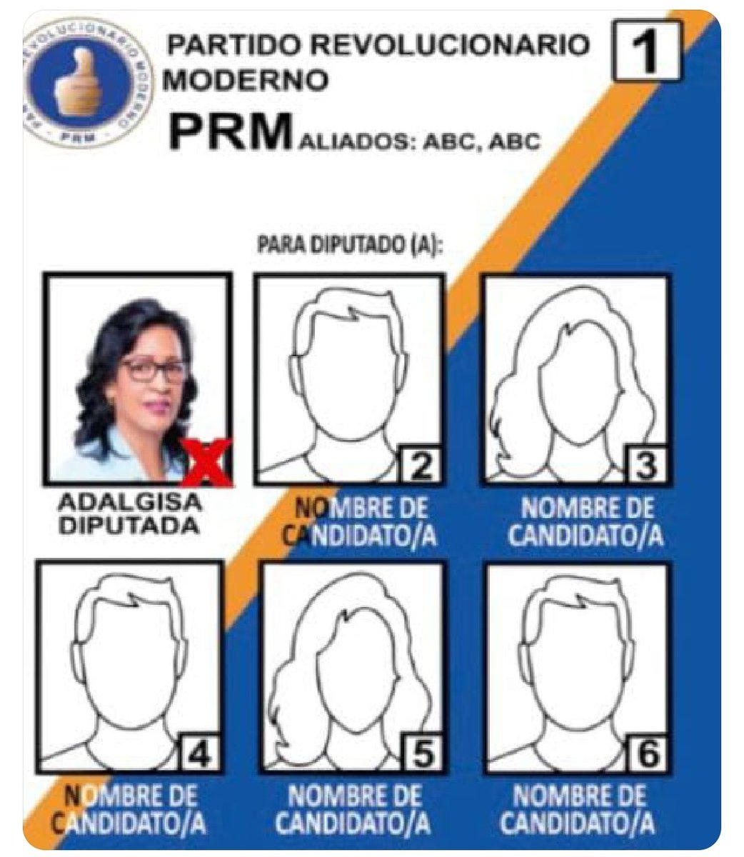 En la Circunscripción 1  de la provincia Santo Domingo Este, en la boleta de los diputados tiene el número 1.
