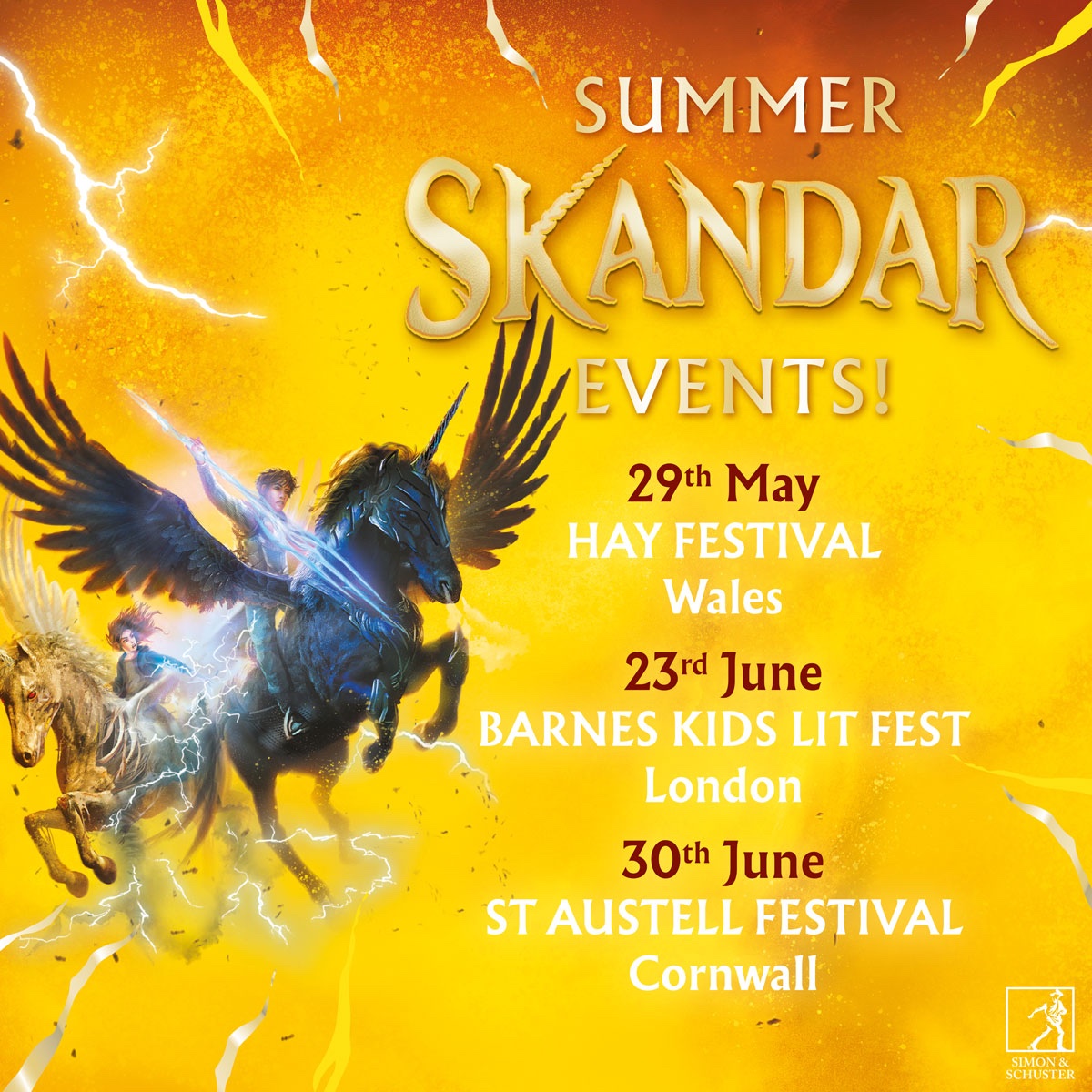 Lots of you have been asking whether I’ll be doing any Skandar events this summer and the answer is YES!! Here are the details and you can find links to tickets and info here: linktr.ee/skandarevents