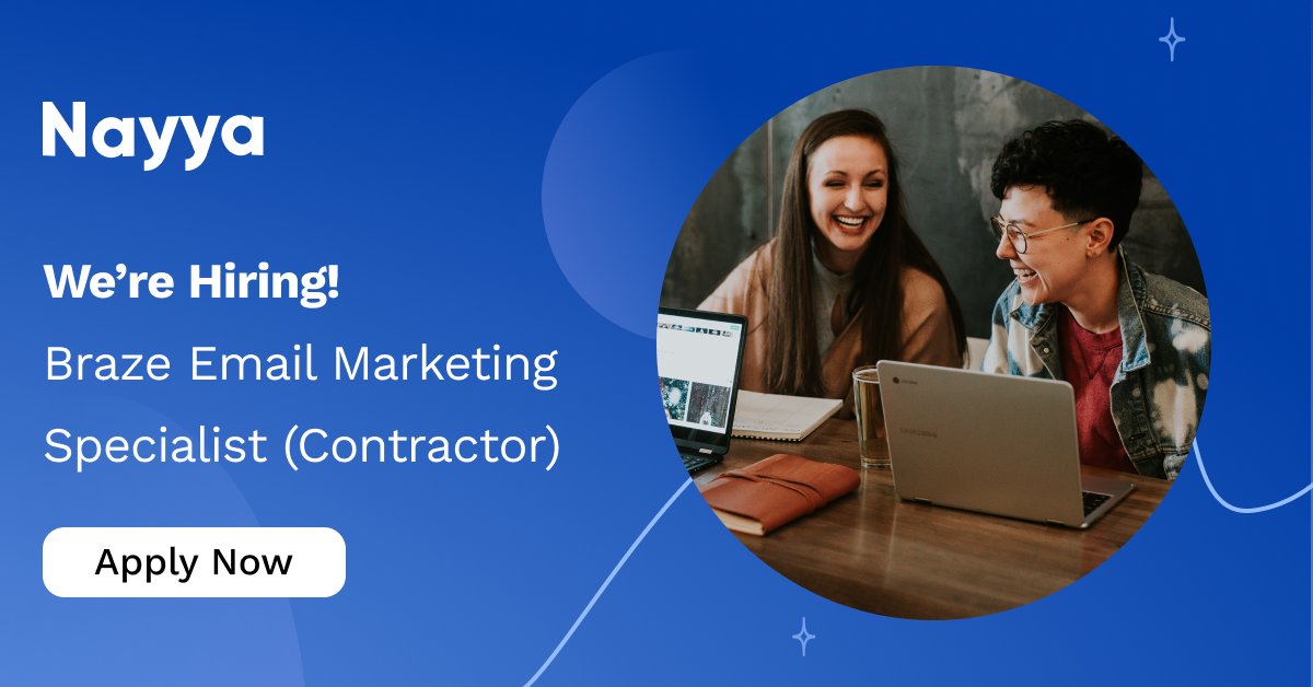 Nayya is seeking a Braze Email Marketing Specialist (Contractor) to join our dynamic marketing team 🔥

If you have 3-4 years of professional marketing experience with a knack for performance marketing, apply today! nayya.com/career?gh_jid=…

#Braze #EmailMarketing #Hiring