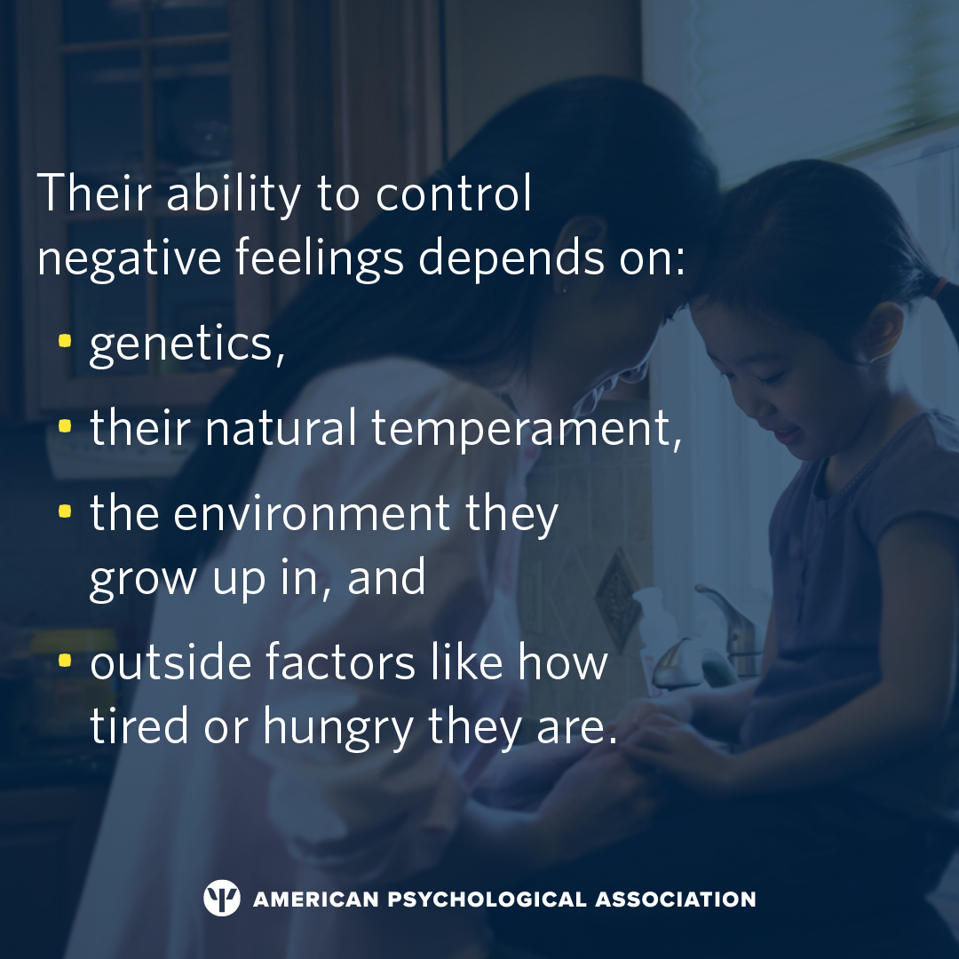 Have you ever noticed that your toddler throws more temper tantrums the closer you get to bedtime? Just like adults, kids have a harder time managing their #emotions when they are hungry or tired. Learn how to help kids manage their feelings: at.apa.org/85583f