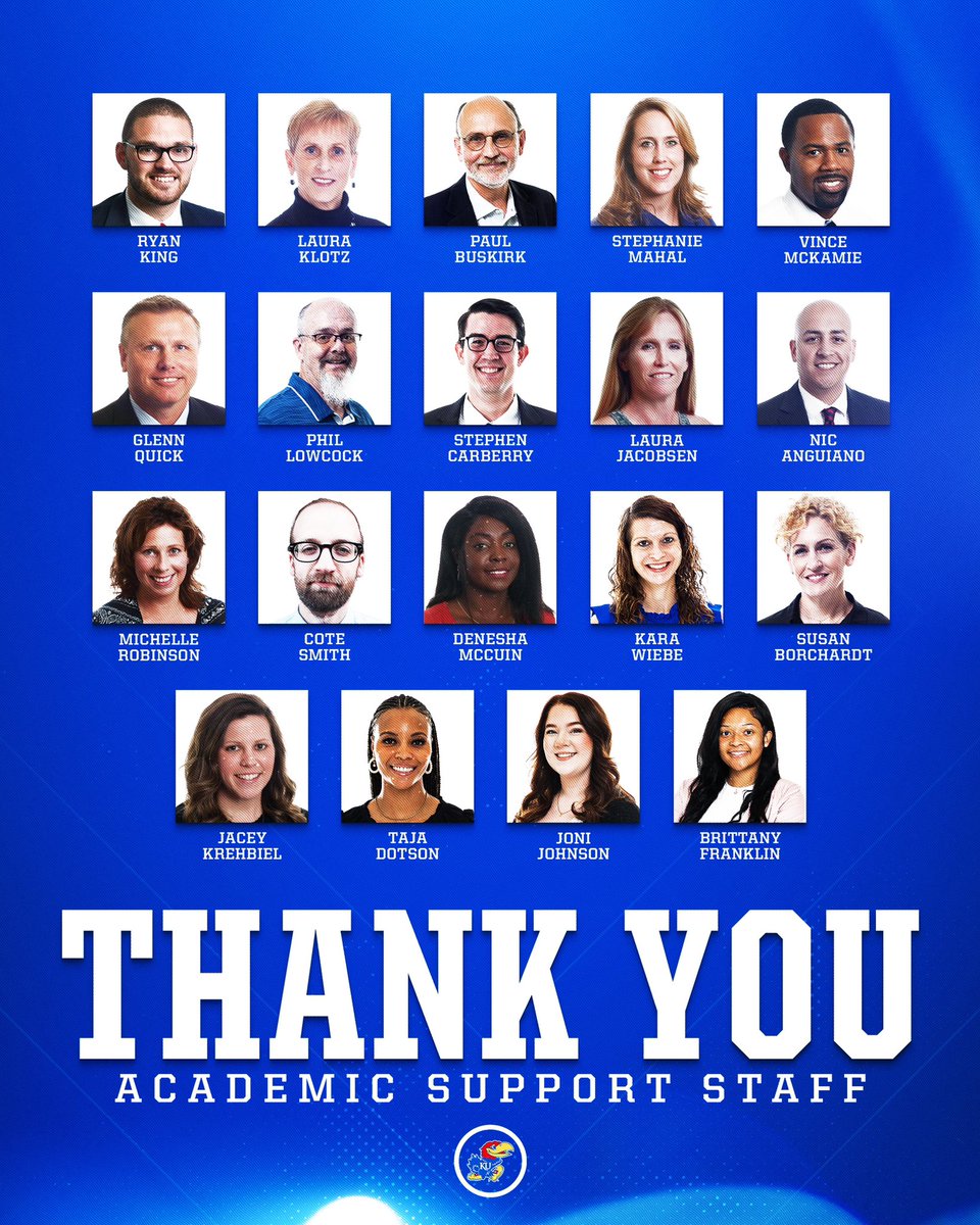 Great time for a thank you to our incredible Academic Support Staff 🙌🎓 Creating a culture of excellence every day. Rock Chalk!