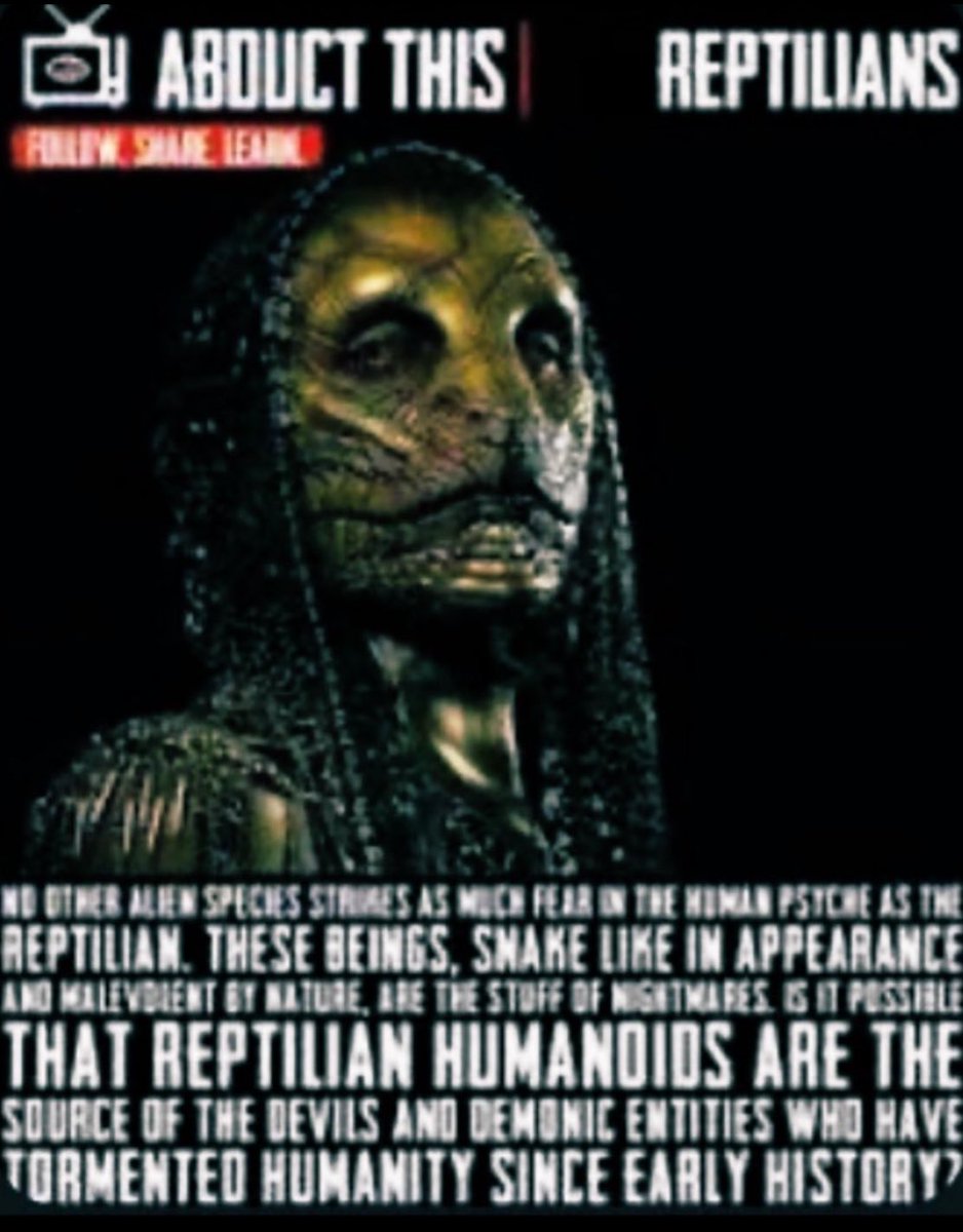Reptilians 🦎🦎 No other alien species strikes as much fear on the human psyche as the reptilian. These beings, snake like appearance and malevolent by nature, are stuff of nightmares. It is possible that reptilian humanoids are the source of the devils and demonic entities who