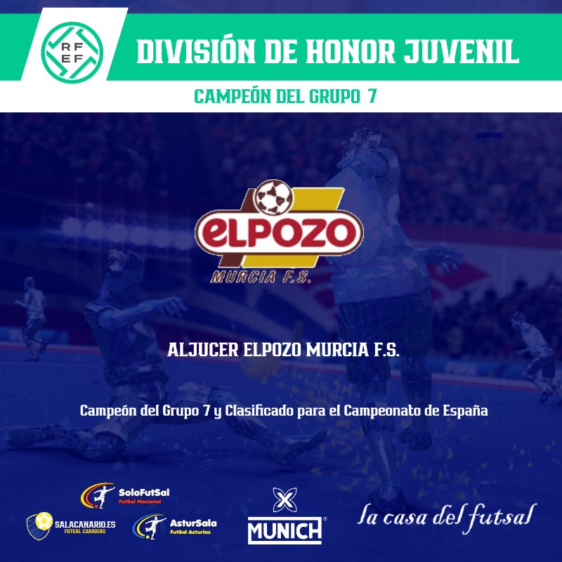 🟩 DVS. HONOR JUVENIL FUTSAL 🏆 GRUPO 7⃣ 🏆 El @ElLegadoElPozo (@ElPozoMurcia_FS) se proclama Campeón del Grupo 7 de División de Honor Juvenil 📎 solo-futsal.es/division-de-ho… #FutSal | #DHJFutSal7 #