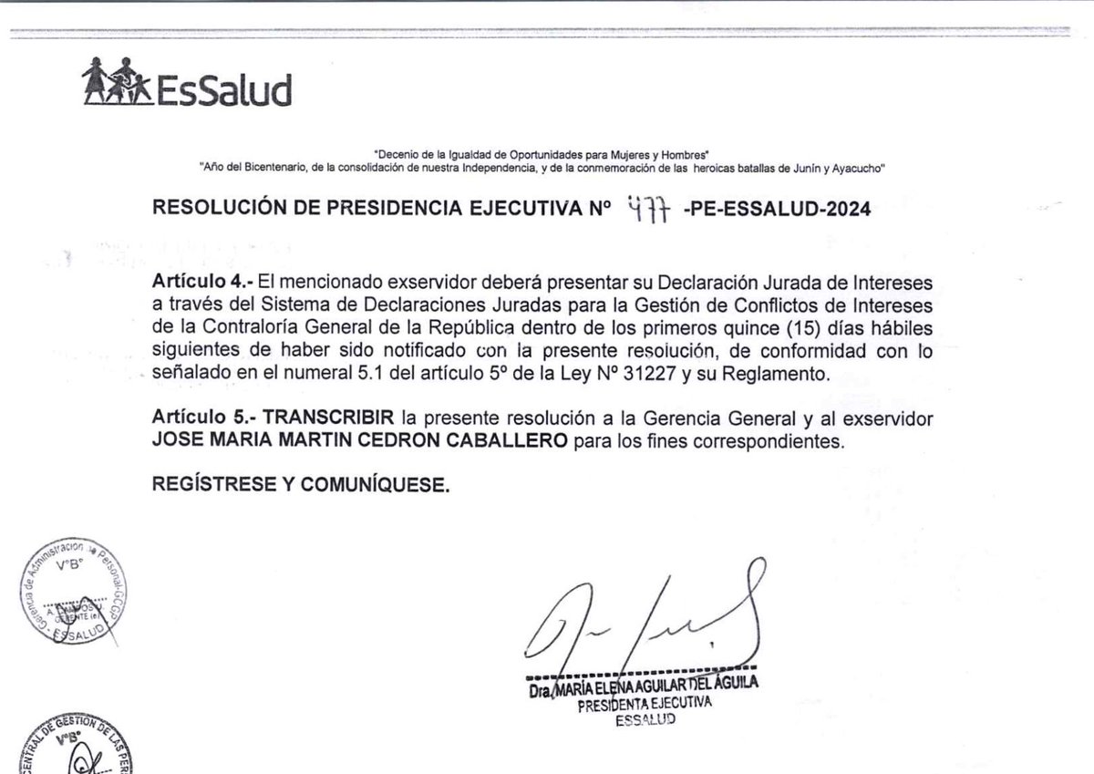 #ÚLTIMO : Sacaron al 'amigo secreto de Dina Boluarte en Essalud'. ❗️Presidenta de Essalud firmó resolución que da por concluida la designación de José Cedrón en CEABE (brazo responsable de comprar medicinas e instrumental médico a nivel nacional con presupuesto de S/2 mil