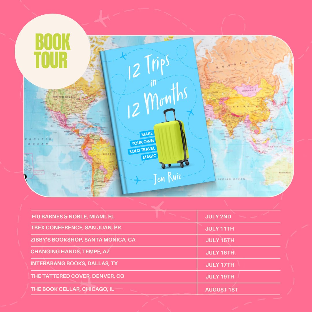 Here it is, my official BOOK TOUR announcement!! 📣🤗🤩🥳‼️🚨 We have 15 stops planned across 13 cities, come out to talk travel and books, my two favorite things! #BookTour