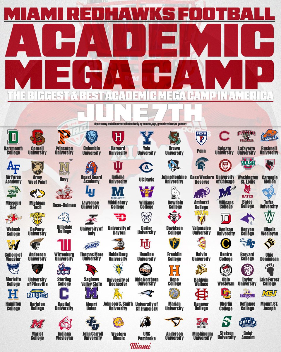 Don’t miss the Mega Camp. It’s been a joy getting a chance to see a lot of potential REDHAWKS on the Road. Let’s see who wants to come get BETTER! CLICK THE LINK AND SIGN UP. Spots are filling‼️👇👇👇👇 …niversityfootballcamps.totalcamps.com