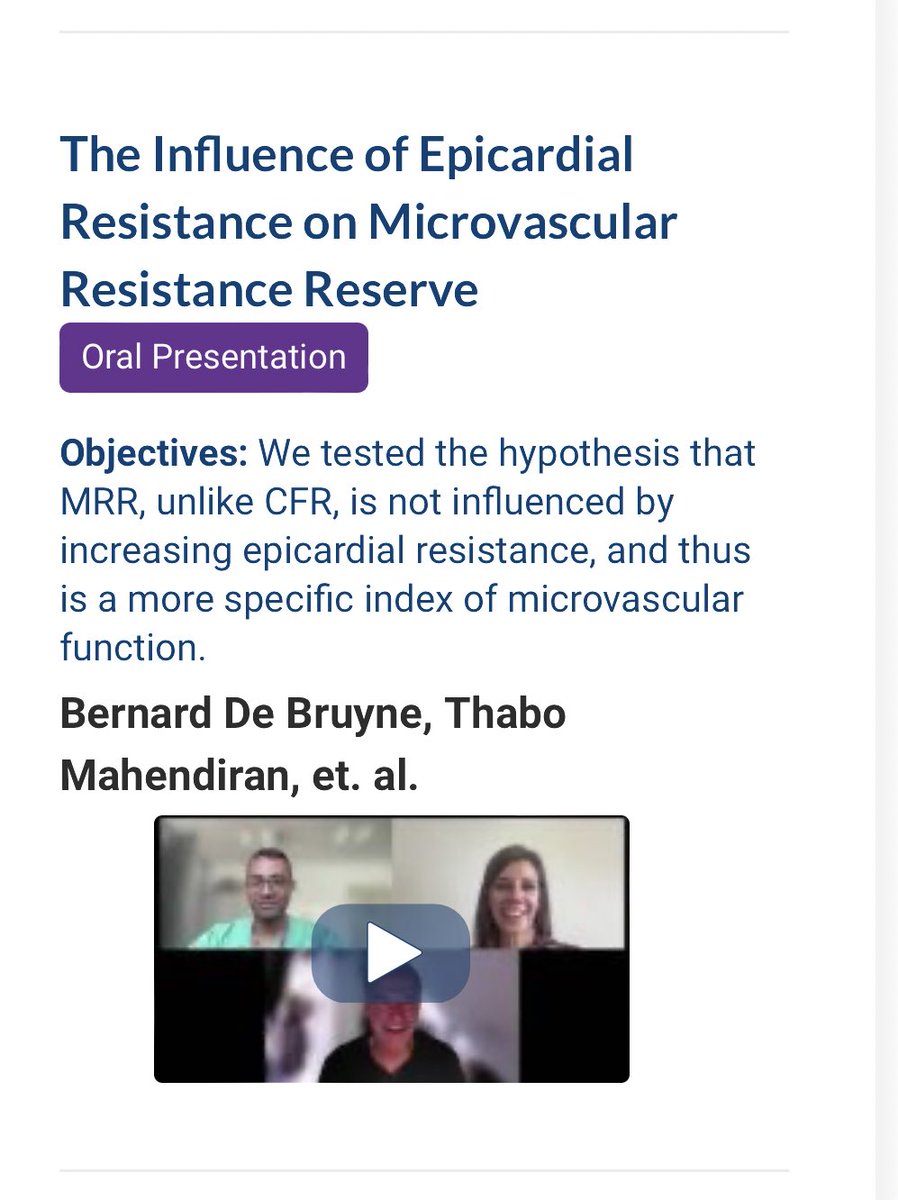 🙏Thanks @JACCJournals for this discussion about The Influence of Epicardial Resistance on Microvascular Resistance Reserve 👇 youtu.be/768iGJwNzss 👋 @BernardBruyne Thabo Mahendiran @rallamee
