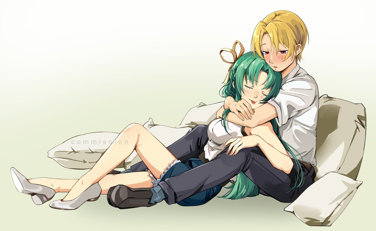 shion resting a little 💛💚 #higurashi