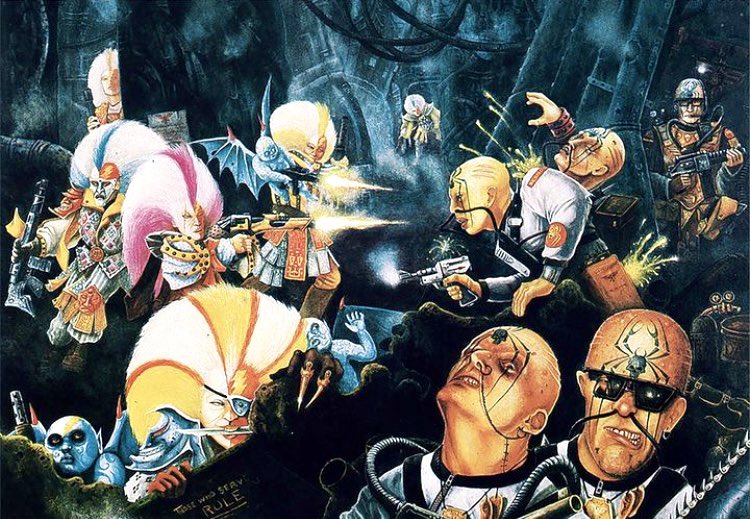 Gangs from the Warhammer 40k universe, dossing about in the hives of Necromunda, are you able to name any of the gangs shown?
.
#oldhammer #art #necromunda #warhammercommunity #warhammer40k #40k