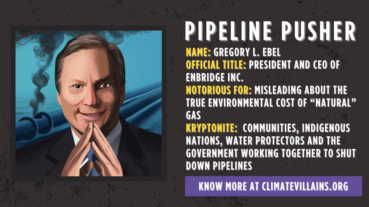 🌟 Meet Enbridge's CEO: Gregory L. Ebel, The Pipeline Pusher. 🏢 Under his leadership, Enbridge advised shareholders to vote against a proposal to investigate the company's dissemination of misinformation. Learn more about Ebel👇 bit.ly/3wx6ZtH #ClimateVillain