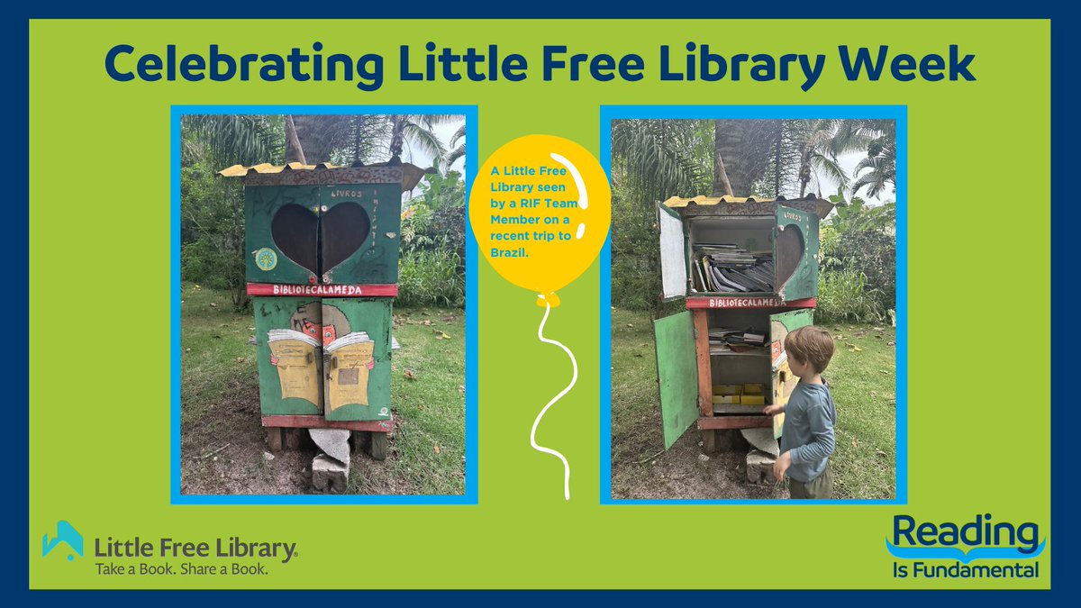 #RIF is excited to be celebrating our partner in #literacy & book accessibility, @LtlFreeLibrary. This #LFLweek we invite you to spread the #joyofreading & share #books with children through #RIF, through donating to your neighborhood Little Free Library, or reading together.