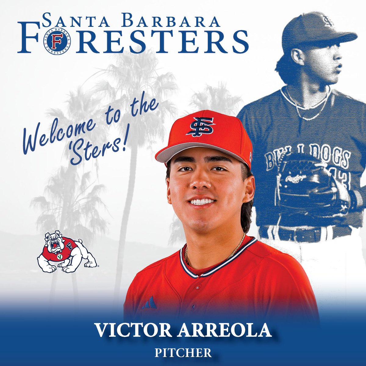 Introducing Victor Arreola from Fresno State our latest addition to the ‘sters: Position: RHP Year: Senior Hometown: San Diego, CA A warm welcome to the team, Victor!⚾️ @CCL_Baseball @victorarreola_m