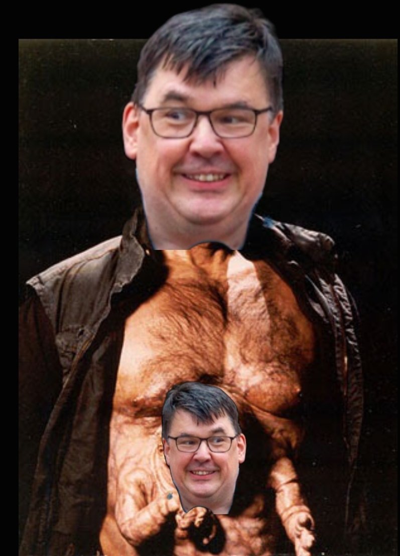 HamLinehan's tweet image. Graham Linehan as Kuato from Total Recall 

#Glinner #Divorce #EatingForTwo
#MicrowaveCarbonara