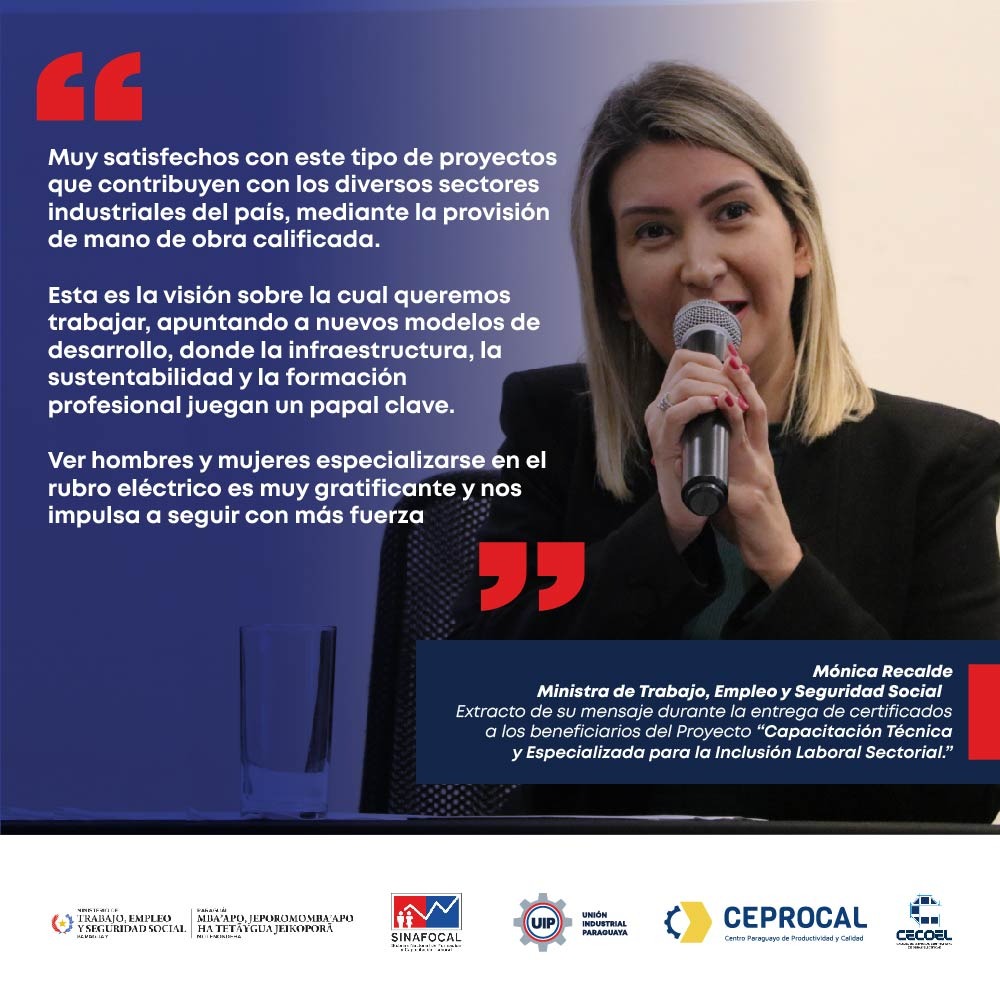 #AlianzaEstratégica #SectorEléctrico

🇵🇾 Hacer patria es impulsar a hombres y mujeres en todos los sectores productivos del país. 👷‍♀️👷

@MTESS_PY @Sinafocal @CECOEL1 @itsceprocal