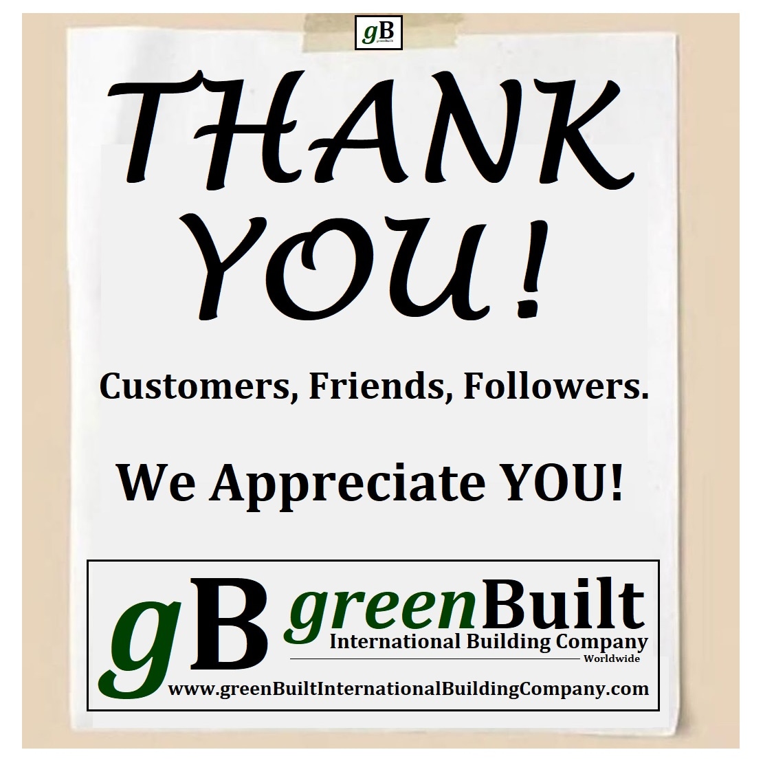 #THANKYOU!
#Customers
#Friends
@Followers

YOU are the GREATEST!
We appreciate YOU!

Have a GREAT Day!

Learn more about our #ZeroCarbon #Green #Sustainable CAFboard #BuildingProducts.

Visit us at: …builtinternationalbuildingcompany.com
#Like #Repost #Friend #Following #Follow #Follower