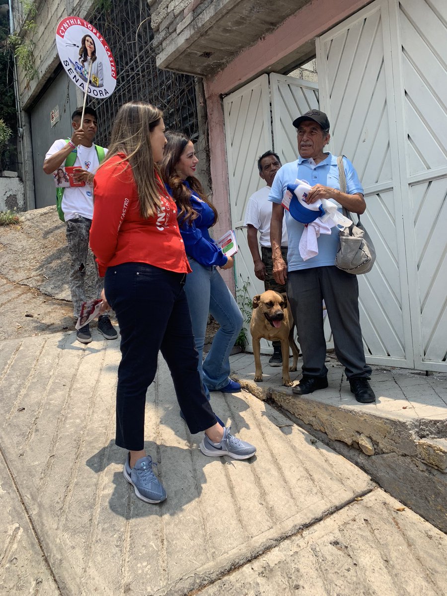 Visita de lujo en #Cuautepec. Nuestra próxima senadora @cynthialopezc1 caminando casa por casa en #GAM. No tenemos duda #ElCambioViene