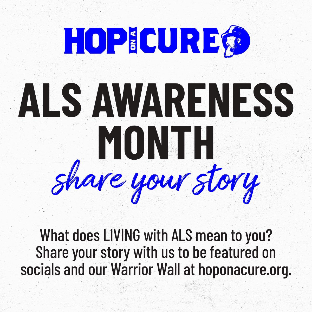What does living with ALS mean to you? We want to share YOUR stories this ALS Awareness Month! Please fill out this Google Form, forms.gle/THKygDTM6ByM8o… to be featured on socials and our Warrior Wall.

#kickALS #believeinacure💙