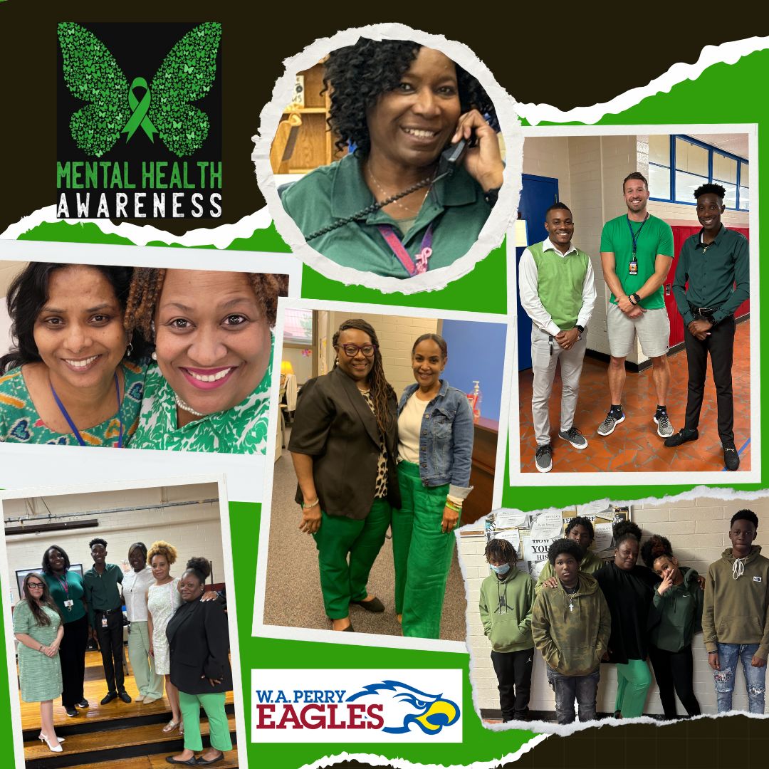In honor of Mental Health Month, our team wore green! Green is more than just a color -- it's an international symbol of mental health awareness. #MentalHealthAwareness