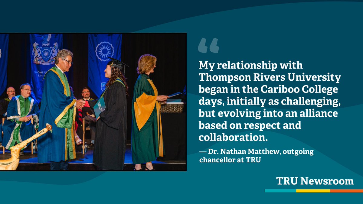 Dr. Nathan Matthew, outgoing chancellor at TRU, is being honoured with an emeritus designation at this year’s Spring Convocation. 🎓 Get to know Dr. Nathan Matthew: inside.tru.ca/2024/05/14/tru… #myTRU #TRUGrad #TRUGrad24