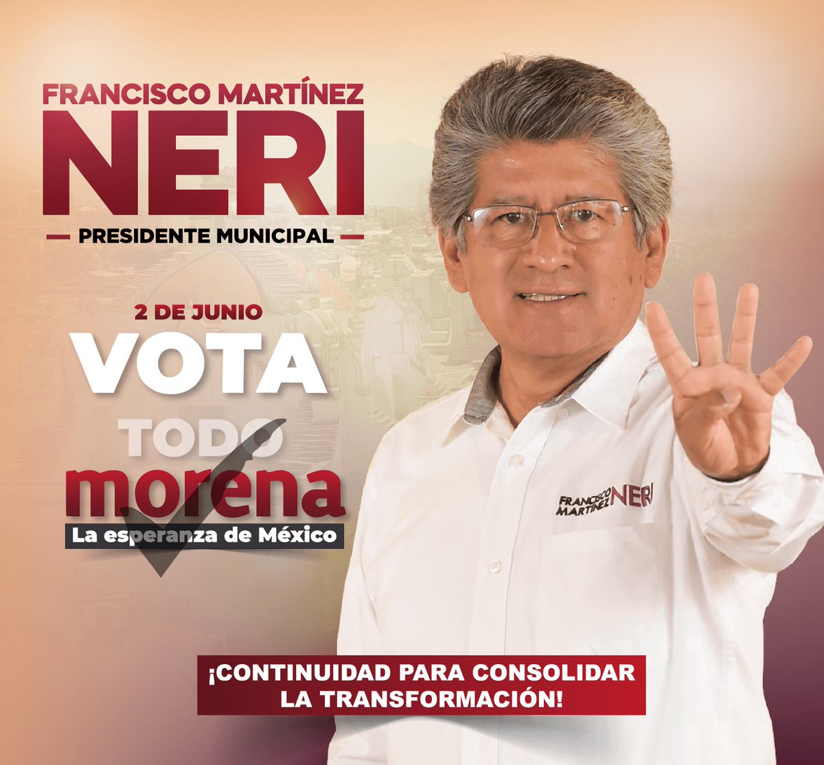 ¡La continuidad de la cuarta transformación es MORENA!

#VotaTodoMorena #ParaConsolidarLaTransformación en #OaxacaDeJuárez #Oaxaca #5De5PorMorena