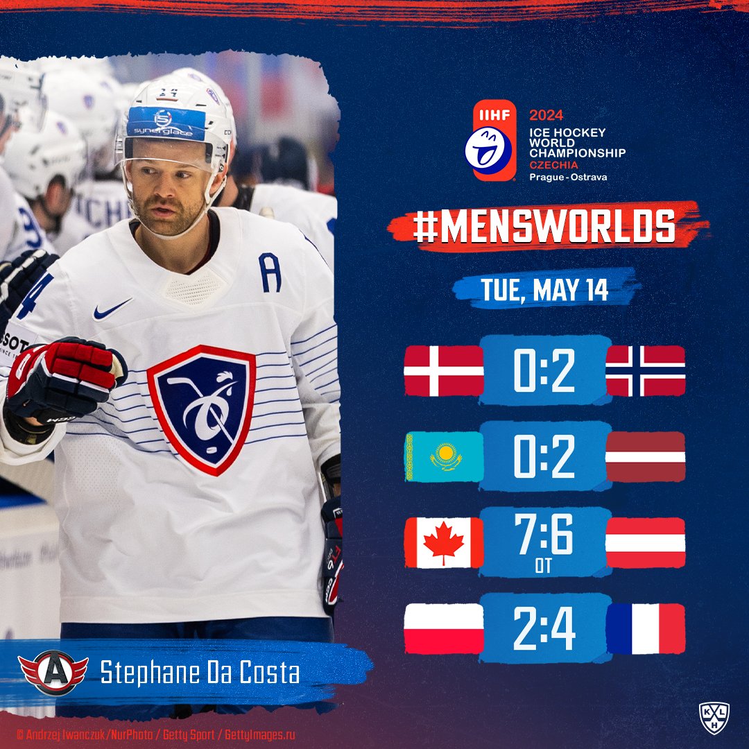 🇫🇷 Stephane Da Costa (1G, 1A) leads France to first la victoire at 2024 IIHF #MensWorlds!