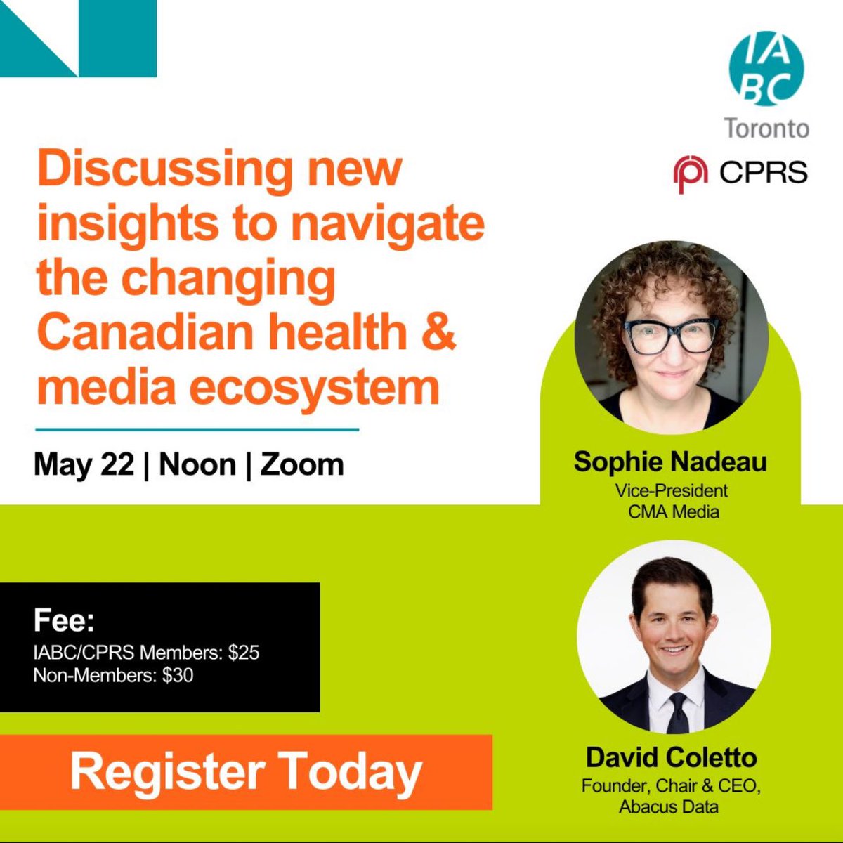 Calling all media geeks & health communicators! Really looking forward to this discussion w/ @DavidColetto hosted by @CPRSToronto @IABCToronto on May 22. Register here 👉🏻 lnkd.in/eYGHgVeH