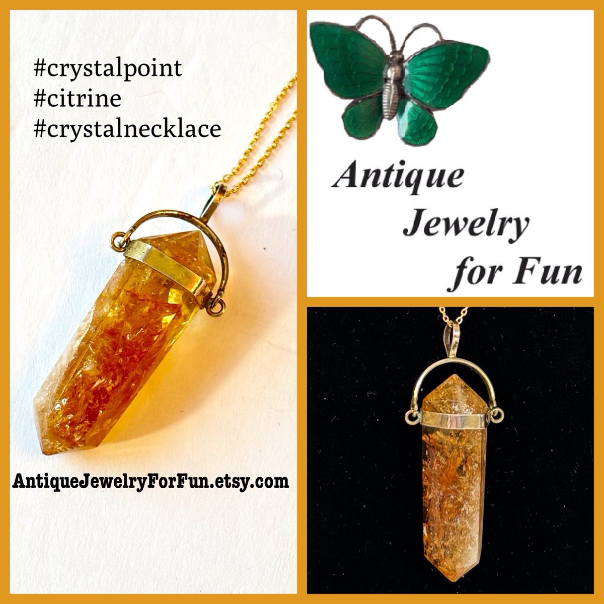 #antiquejewelryforfun #etsyshop #crystalpoint #crystalnecklace etsy.com/listing/171221…