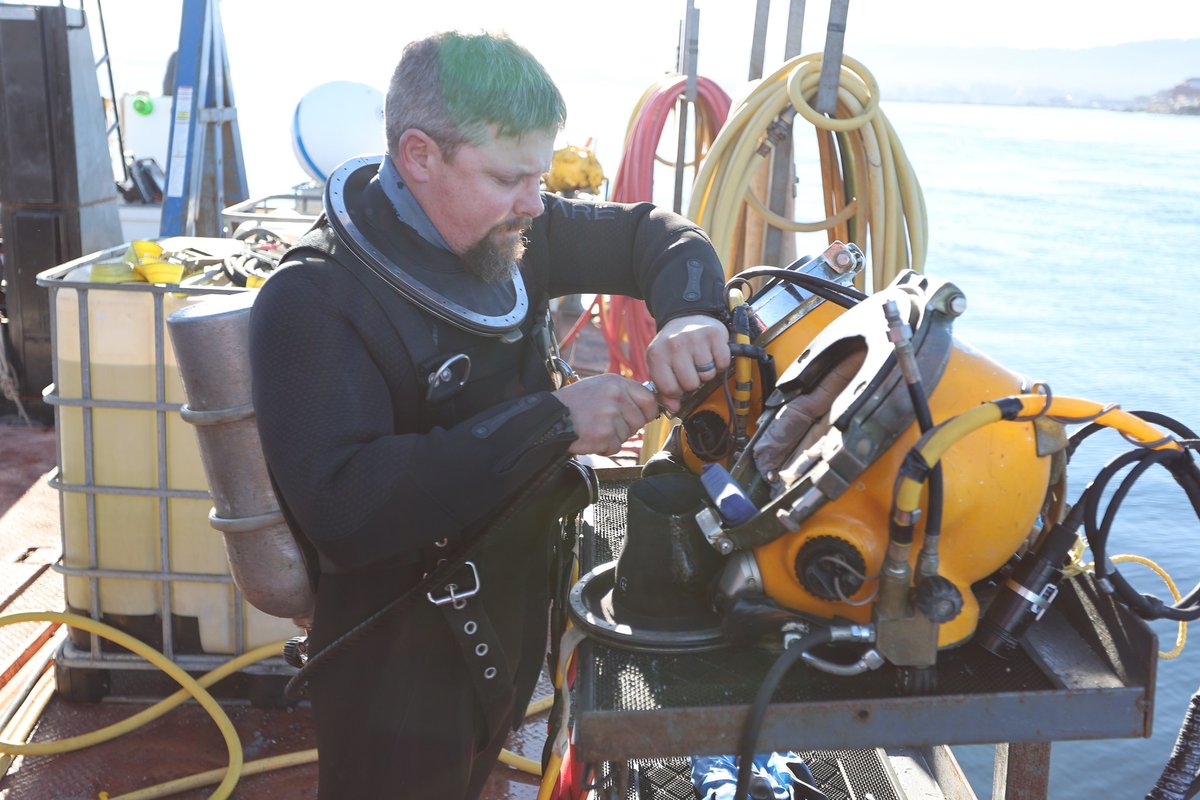 Floating near the Monterey Bay Aquarium, visitors usually notice sea lions or otters - or, perhaps the hardhat of Colin Machado working on a pipeline support system for the aquarium's intake. Read more about Colin and his work as a commercial diver in the latest issue of our